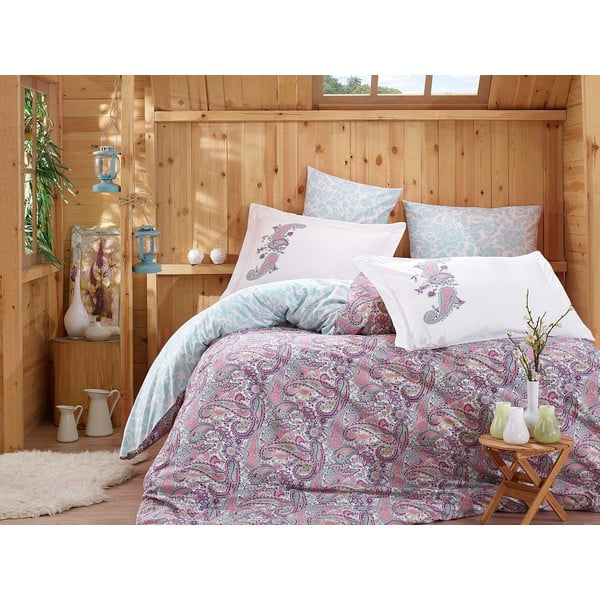 Спално бельо от памучен поплин с чаршаф Giulia, 200 x 220 cm - Mijolnir