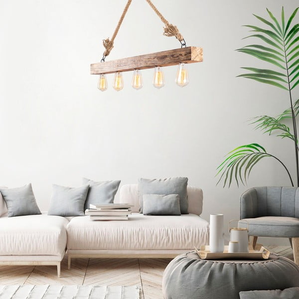 Висящо осветително тяло в естествен цвят Erebos – Opviq lights-image-1