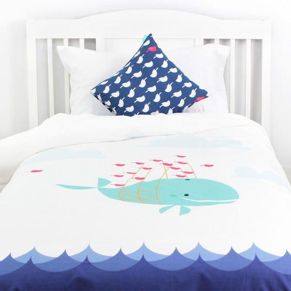 Dětské bavlněné povlečení Baleno Whale Ride, 140 x 200 cm-image-1