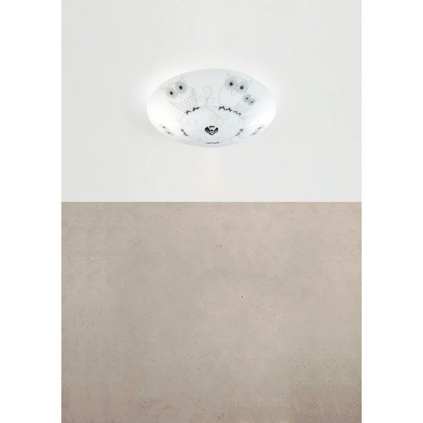 Бяла детска лампа за таван със стъклен абажур ø 39 cm Ugglarp – Markslöjd-image-1