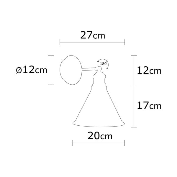 Стенна лампа в бронзов цвят ø 20 cm Tramino – Opviq lights-image-3