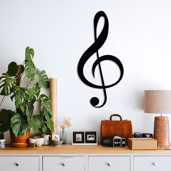 Черна декорация за стена Treble Clef - Wallity-image-1