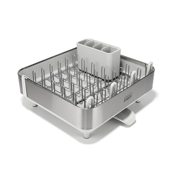 Регулируема пластмасова тавичка за оттичане в сребрист цвят 35,5x38 cm Extend Steel Plus – Joseph Joseph