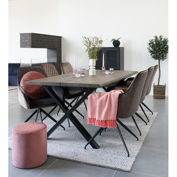 Кафяв тапициран трапезен стол Harbo – House Nordic-image-1