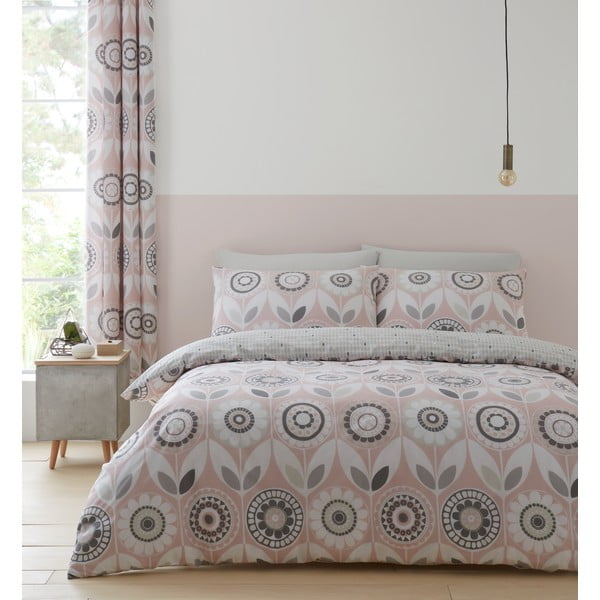Розово и сиво спално бельо , 200 x 200 cm Annika - Catherine Lansfield