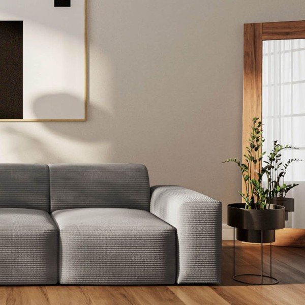 Сив диван от рипсено кадифе 285 cm Villet – Rodier-image-4
