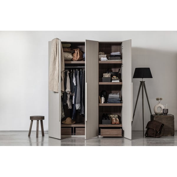 Сив модулен гардероб 165x210 cm Rens - WOOOD-image-4