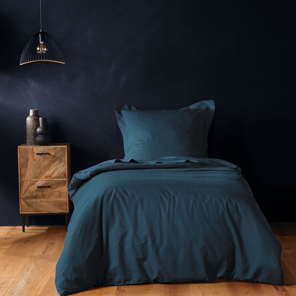 Единична памучна олекотена завивка в петролен цвят 140x200 cm Lina – douceur d'intérieur-image-1