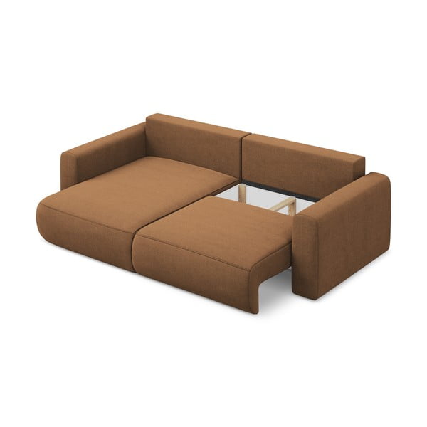 Теракотен разтегателен ъглов диван с място за съхранение (ляв ъгъл) Kapua – Makamii-image-3