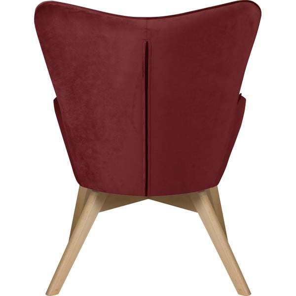 Червено кадифено кресло Niko – Ropez-image-4