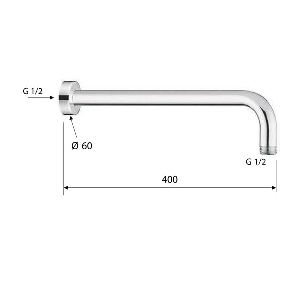 Бяла месингова част за свързване към душ ø 6 cm – Sapho-image-1