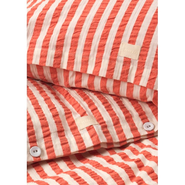 Крепирано единично спално бельо в бежово и тухлено 140x200 cm Bæk&Bølge - JUNA-image-3