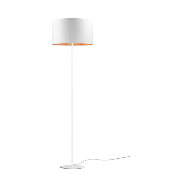 Бяла подова лампа с детайли в цвят на мед , ⌀ 40 cm Mika - Sotto Luce