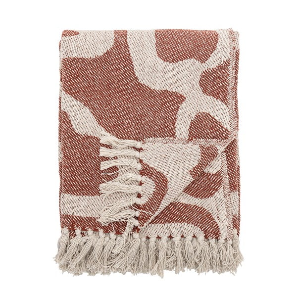 Кафяво одеяло от рециклиран памук 130x160 cm Salobre – Bloomingville-image-3