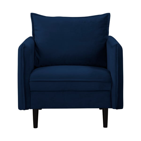 Тъмносиньо кадифено кресло Juli – Ropez-image-1