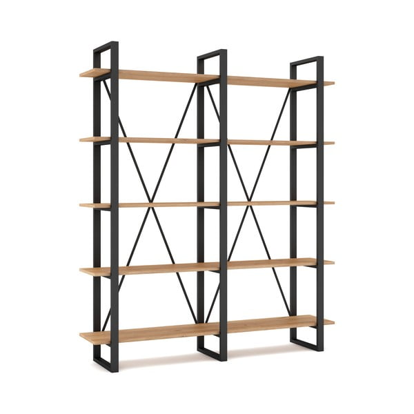 Рафт от черен/естествен дъб 150x180 cm Aviva - Marckeric-image-2