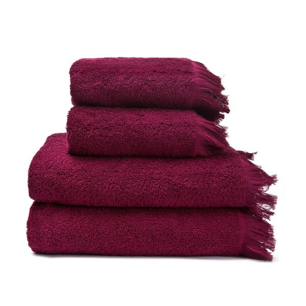 Комплект от 2 червени кърпи и 2 кърпи от чист памук Casa Di Bassi - Casa Di Bassi