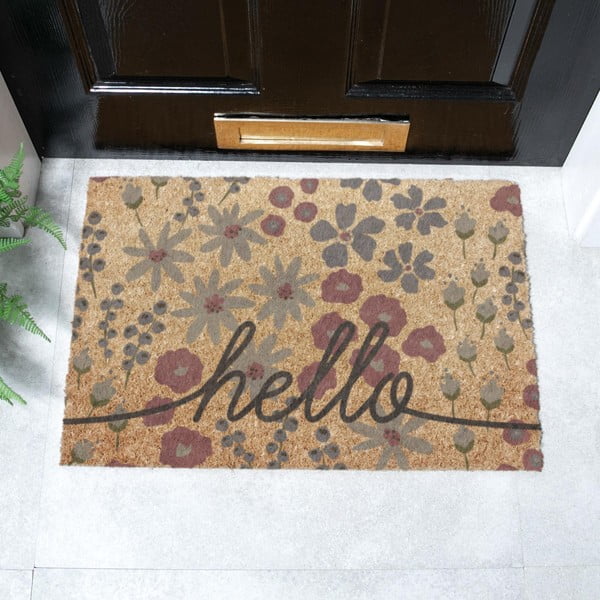 Изтривалка от кокосови влакна 40x60 cm Hello Scribbly Floral – Artsy Doormats-image-2