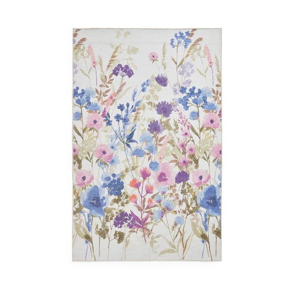 Лилав килим подходящ за пране 122x170 cm Country Floral – Catherine Lansfield