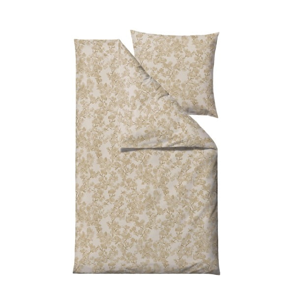 Жълто памучно спално бельо от сатен за единично легло 220x135 cm Blossom - Södahl