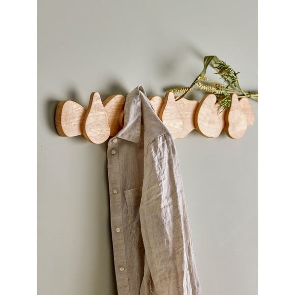 Стенна закачалка от масивно каучуково дърво в естествен цвят Ross – Bloomingville-image-1