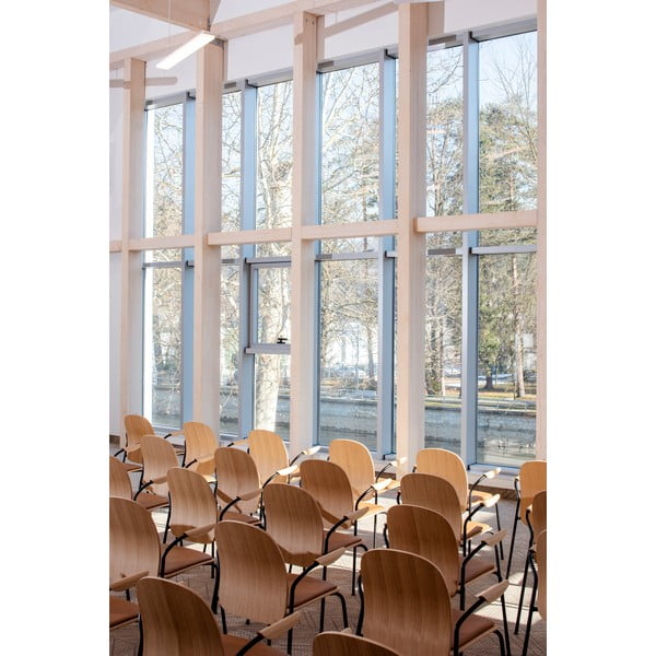 Трапезни столове в комплект с подлакътници/за подреждане 2 бр. от декор от дъб  в естествен цвят Book – Gazzda-image-3