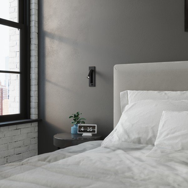 Черна метална стенна лампа Chimery – Sollux-image-2