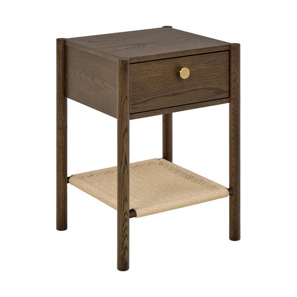 Нощно шкафче от декор от дъб  в тъмно естествен цвят Monfort – Actona-image-1