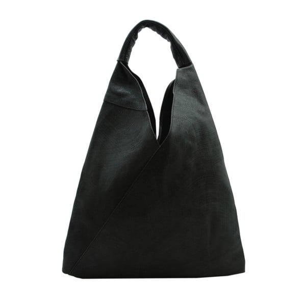 Черна чанта от естествена кожа Karma - Andrea Cardone