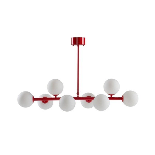 Червено/бяло осветително тяло за таван от опалово стъкло 30x104 cm Ekman – Jotex