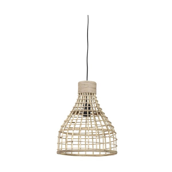 Лампа за таван в естествен цвят с абажур от ратан ø 34 cm Puerto - Light & Living