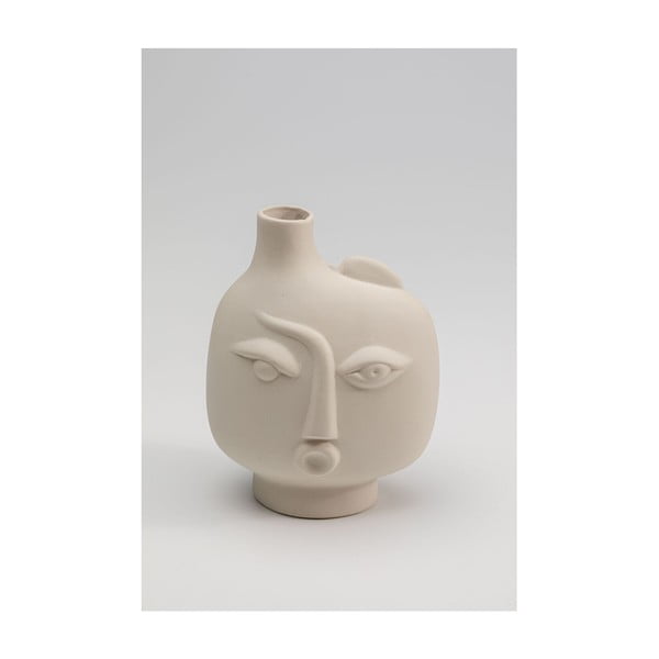 Бежова керамична ръчно рисувана ваза Spherical Face - Kare Design