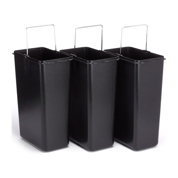 Стоманено кошче за боклук за рециклиране с педал в матово сребрист цвят 3x8 l Tri Selectif – MSV-image-3