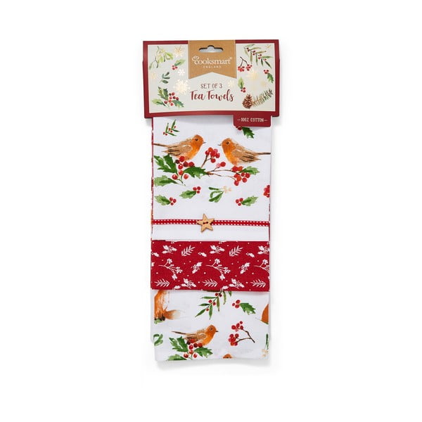 Комплект от 3 памучни кърпи за чай , 38 x 44 cm A Winters Tale - Cooksmart ®