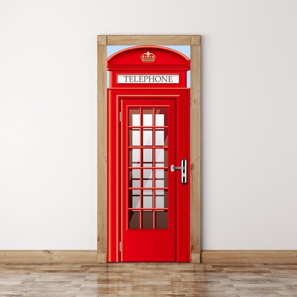 Tapeta na dveře WALPLUS UK Telephone Booth, 88 x 200 cm