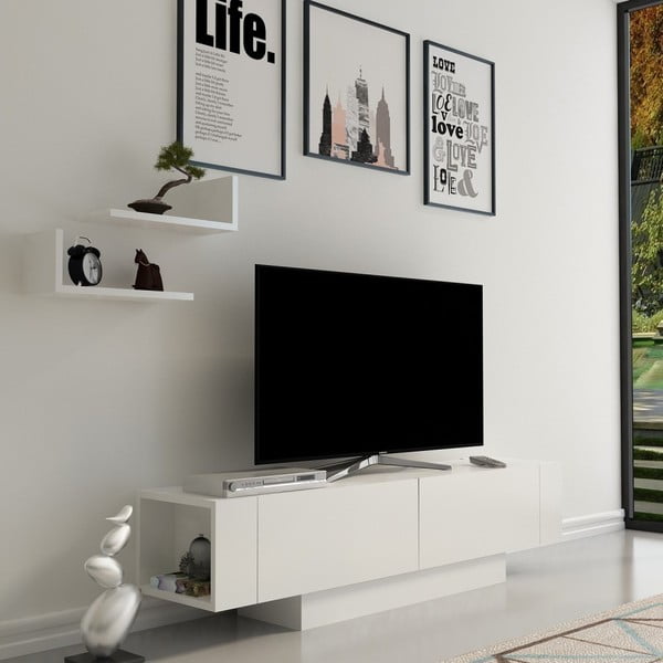 Бял TV комплект 150x42 cm Matera – Zena Home-image-2