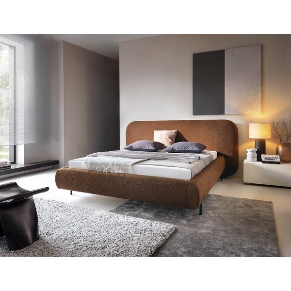 Теракотено двойно легло 160x200 cm тапицирано с място за съхранение и включена подматрачна рамка 160x200 cm Pointt – ELTAP-image-1