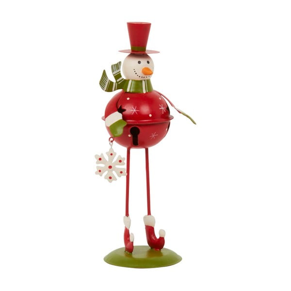 Dekorace Archipelago Red Bell Snowman, 21,5 cm
