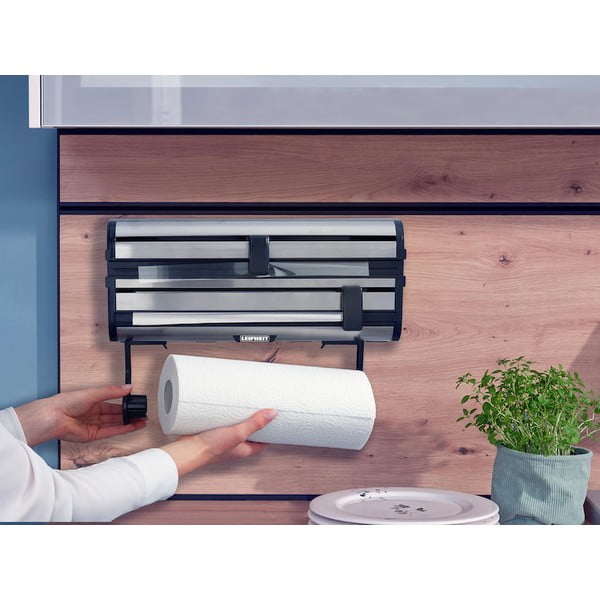 Стенна метална поставка за кухненско фолио и хартиени кърпи в сребрист цвят Parat Royal – LEIFHEIT-image-3