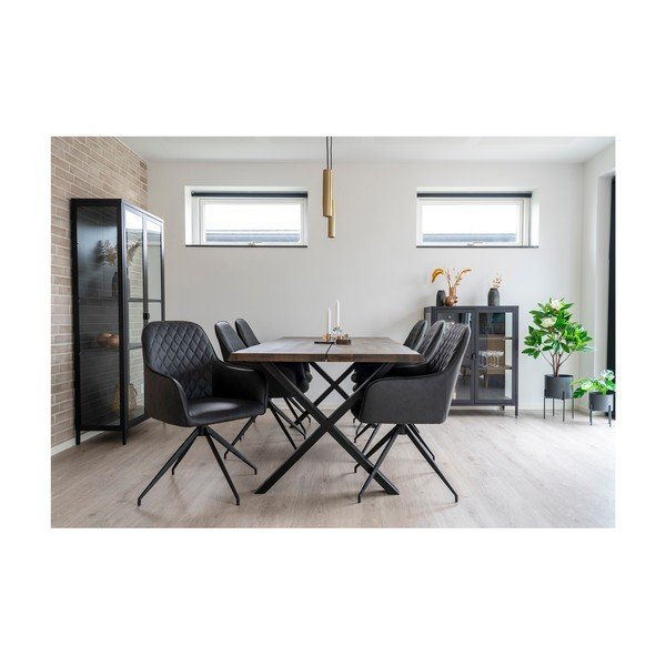 Тъмносив тапициран трапезен стол Harbo – House Nordic-image-2