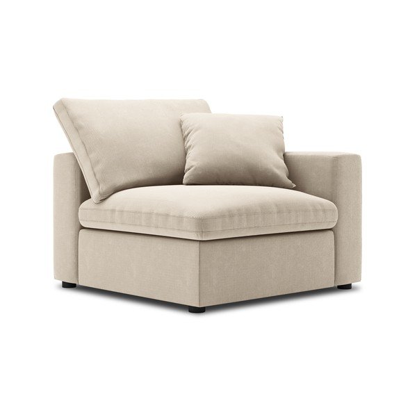 Бежова ъглова част на модулен диван от велур Galaxy, десен ъгъл - Windsor & Co Sofas-image-2