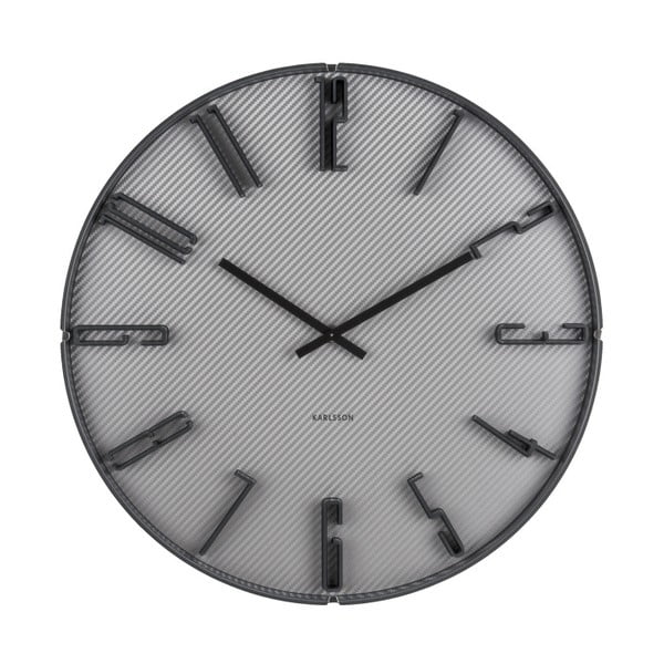 Сив стенен часовник Sentient, ⌀ 40 cm - Karlsson