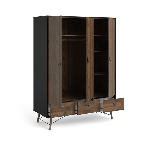 Черно-кафяв гардероб от орех 150x200 cm Ry - Tvilum-image-4