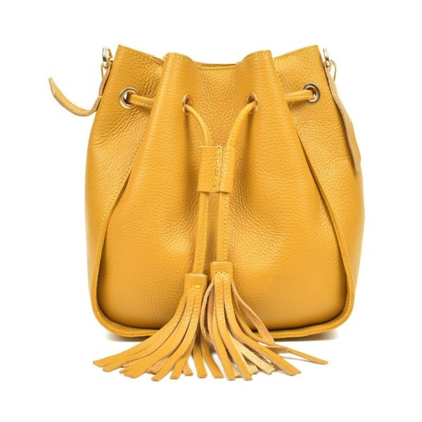 Жълта кожена чанта Jessie - Carla Ferreri