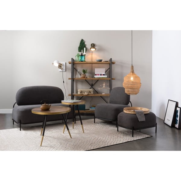 Тъмно сива табуретка за крака Polly - White Label-image-1