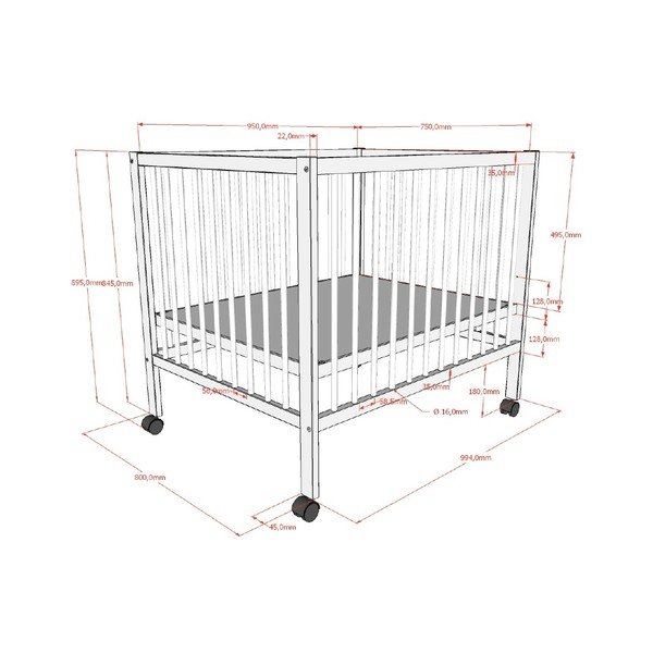 Кафява кошара за игра от масивен бук 95x75 cm Dino – Vipack-image-3