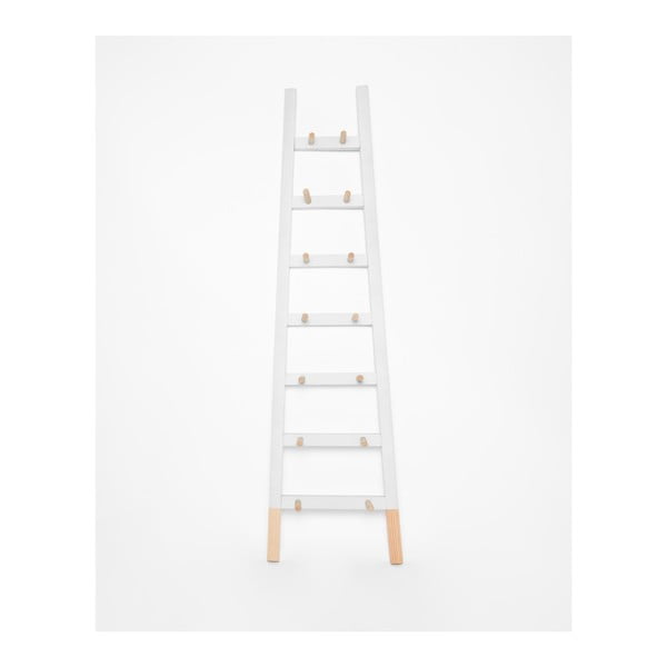 Бяла декоративна стълба за съхранение, изработена от борова дървесина Blanco - Surdic