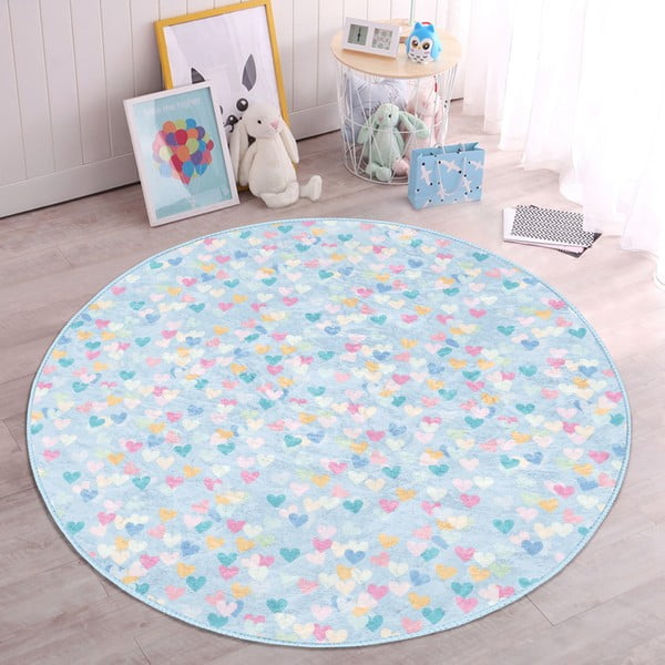 Светлосин детски килим ø 80 cm Comfort - Mila Home-image-1