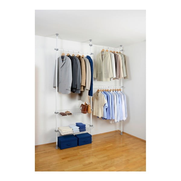 Бяла метална телескопична стойка за дрехи Herkules – Wenko-image-1