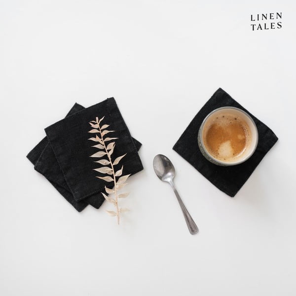 Черни текстилни подложки в комплект от 4  броя - Linen Tales-image-1